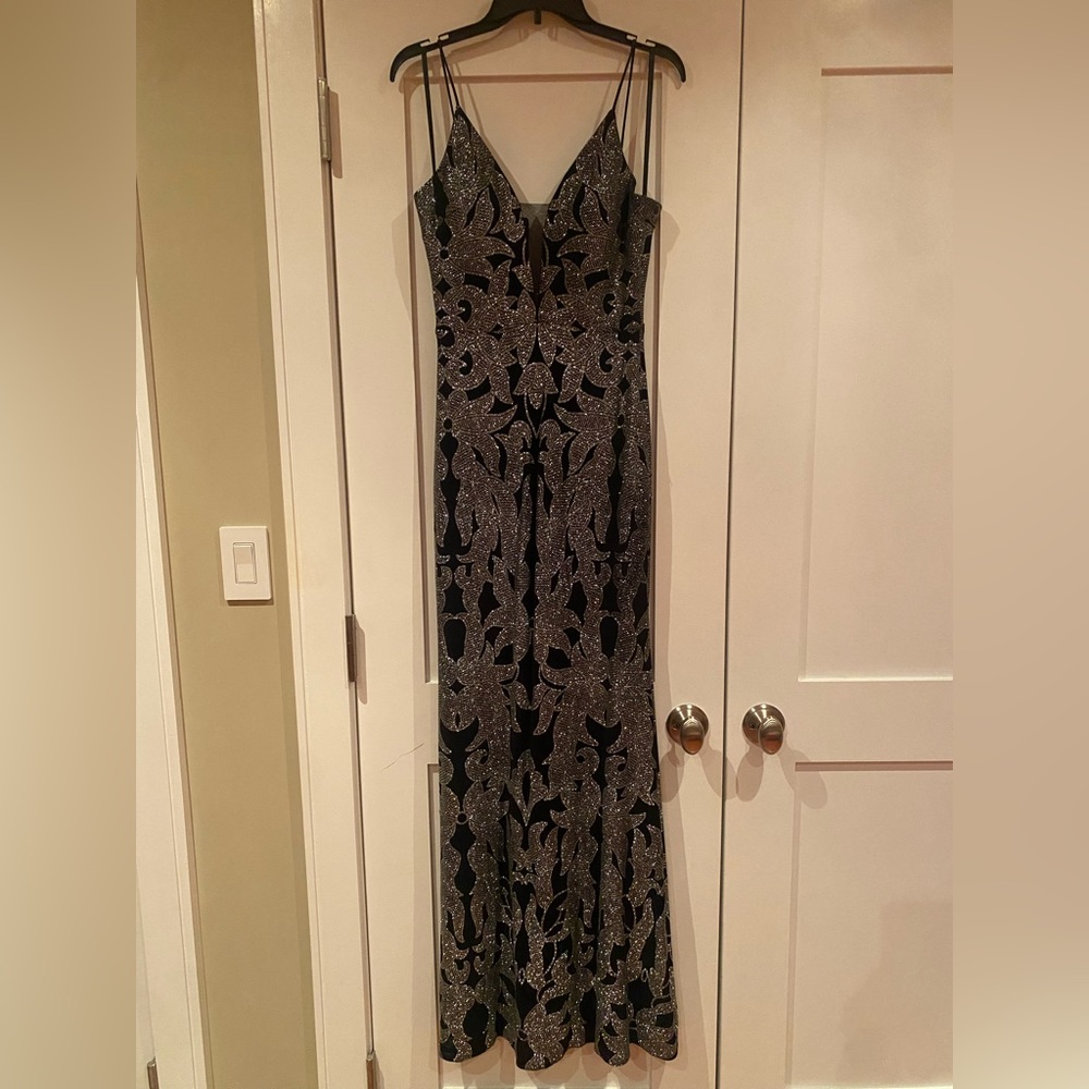 Betsy and Adam gown with silver glitter detail